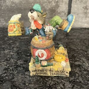 Enesco Moose Creek Crossing “Here’s to Basic Animal Behavior” 1996 Wolf #188387